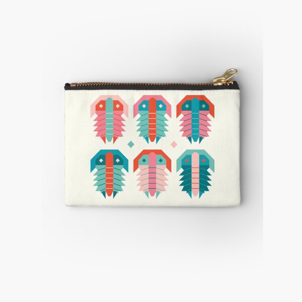 Item preview, Geometric Trilobite Fossil Folk Art - Coral and Aqua designed and sold by VivtheFish.