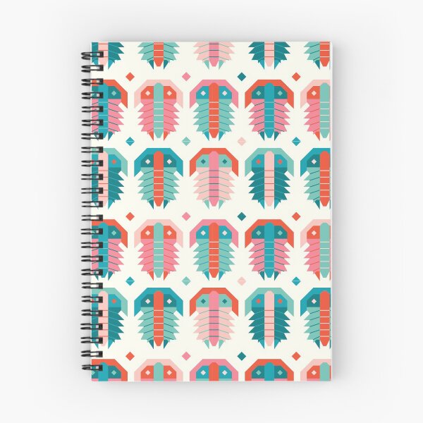 Item preview, Geometric Trilobite Fossil Folk Art - Coral and Aqua designed and sold by VivtheFish.