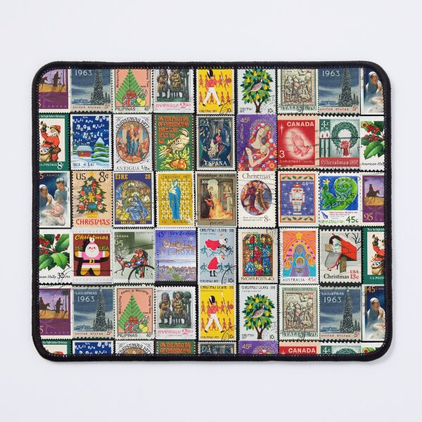 Item preview, Vintage Christmas Postage Stamps designed and sold by NorthStreetArt.
