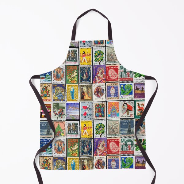 Item preview, Vintage Christmas Postage Stamps designed and sold by NorthStreetArt.