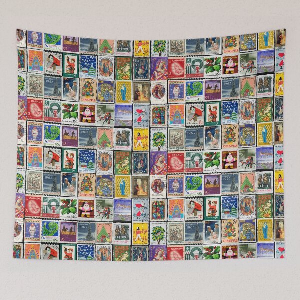 Item preview, Vintage Christmas Postage Stamps designed and sold by NorthStreetArt.