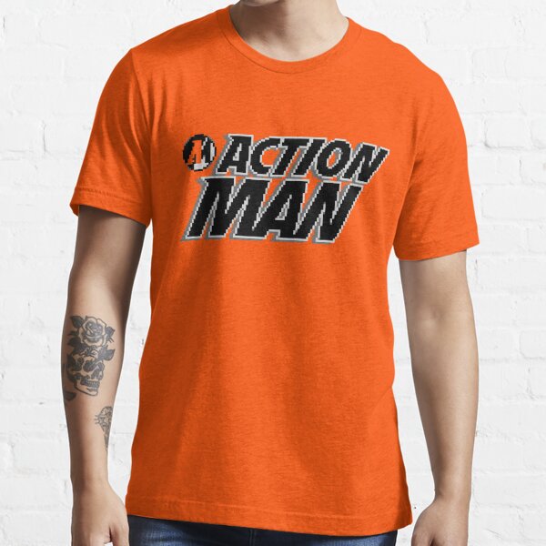 "action man" T-shirt by not-all-caped - Ssrco,slim Fit T Shirt,mens,ff4c00:b001c7b98D,front,square ProDuct,600x600.u4