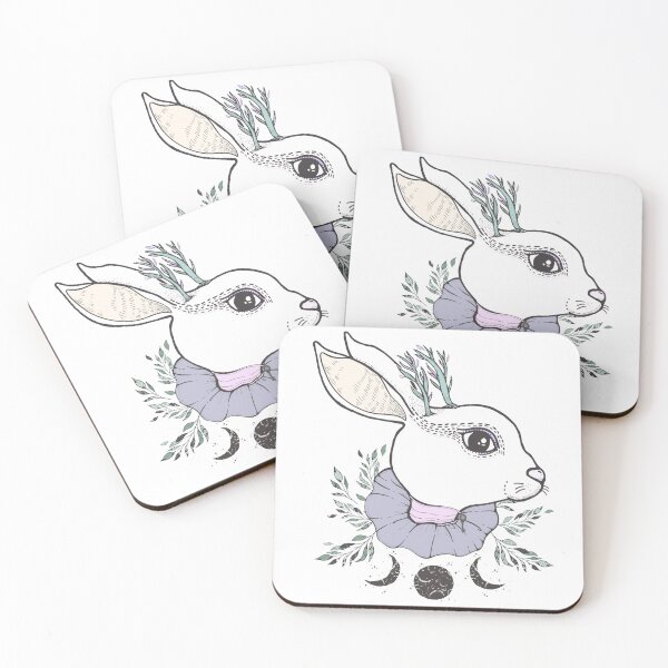 Item preview, Whimsical Rabbit And Moon Phase Art designed and sold by Pinkmagenta.
