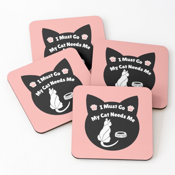 Item preview, I Must Go, My Cat Needs Me (Pink) designed and sold by LineLinLee.