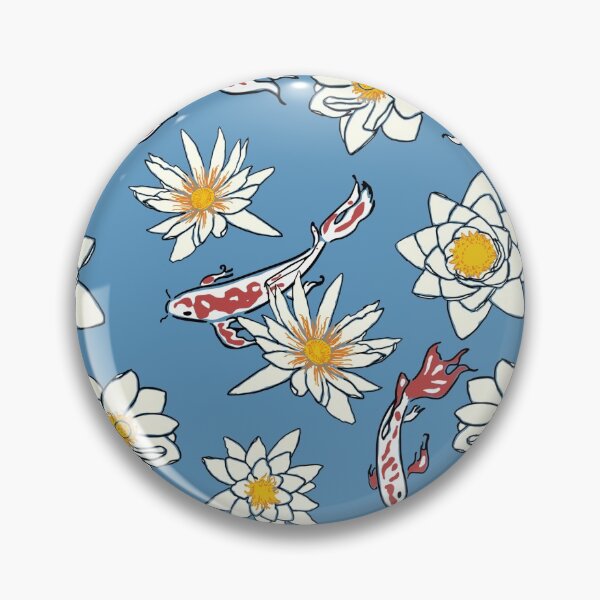 Item preview, fish and flower -blue color patterns arts designed and sold by BROWNEESHOUSE.