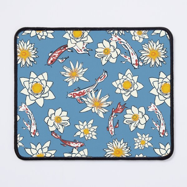 Item preview, fish and flower -blue color patterns arts designed and sold by BROWNEESHOUSE.