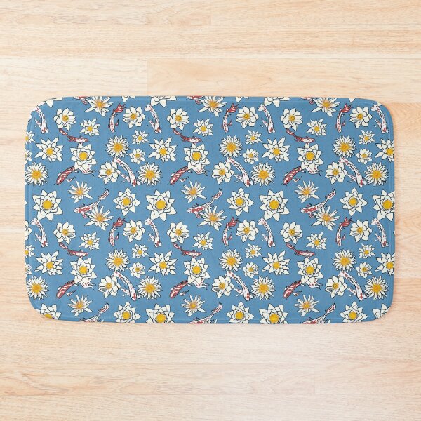 Item preview, fish and flower -blue color patterns arts designed and sold by BROWNEESHOUSE.