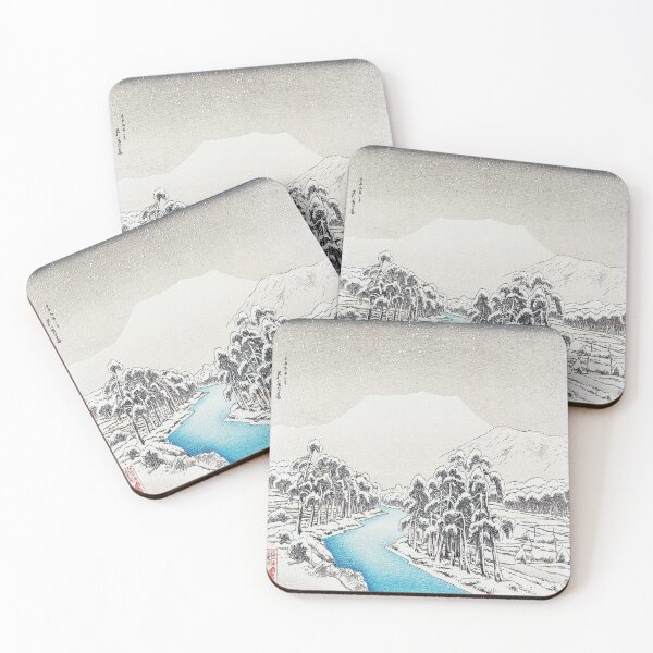 Item preview, Snow Caped Mountain Tapestries The Great Bridge of Sanjō in Kyoto (1920) Goyō Hashiguchi designed and sold by letsaddtocart.