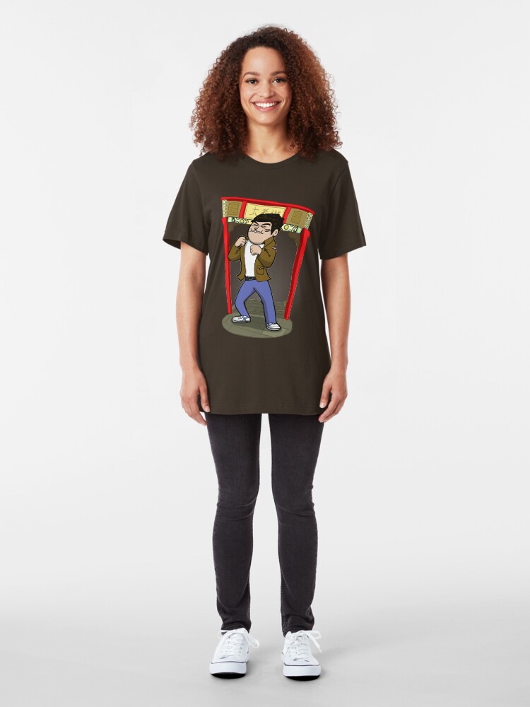 Alternate view of About to kick your ass. Slim Fit T-Shirt