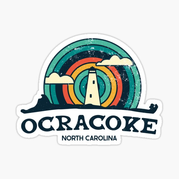 Item preview, Vintage Ocracoke Island NC OBX 80s Style Sticker designed and sold by onlyhalfpigeon.