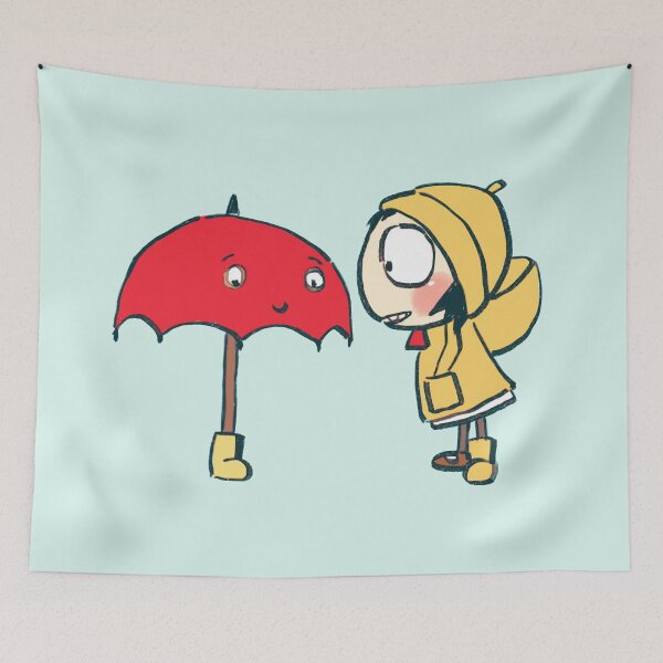 Item preview, I draw sarah sharing her boot with red umbrella that fears rain/ sarah and duck  designed and sold by RansRoom.