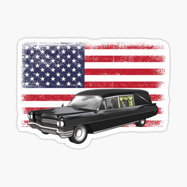 Item preview, USA Flag Hearse Funeral Vehicle designed and sold by Bendthetrend.