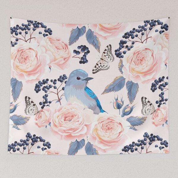 Item preview, Bird Rose and Butterfly Print Pattern  designed and sold by Pinkmagenta.