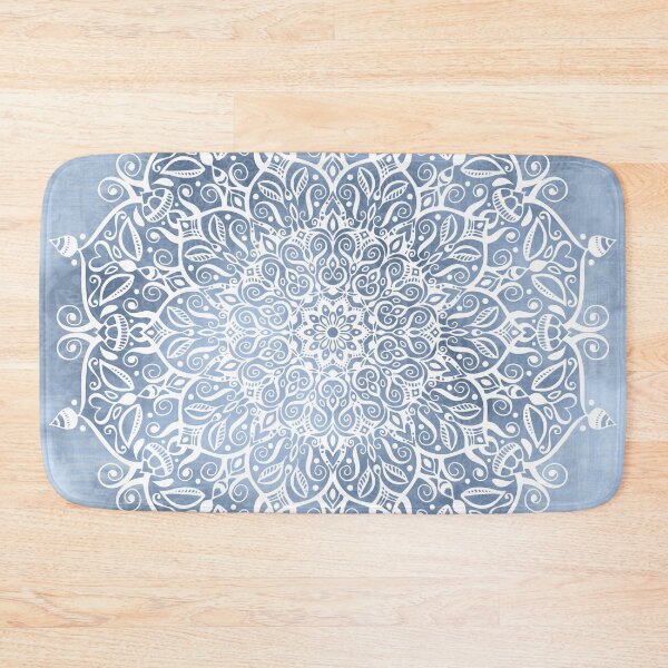 Item preview, Blossoming Heart Mandala in Gray Blue designed and sold by Kelly Dietrich Mandala & Fractal Art.
