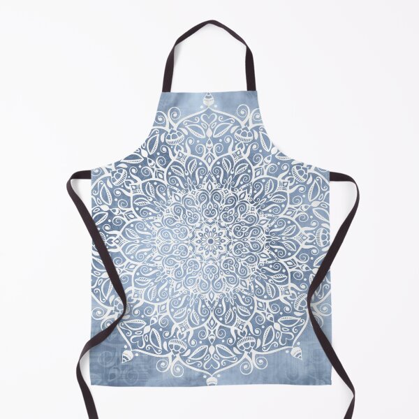 Item preview, Blossoming Heart Mandala in Gray Blue designed and sold by Kelly Dietrich Mandala & Fractal Art.