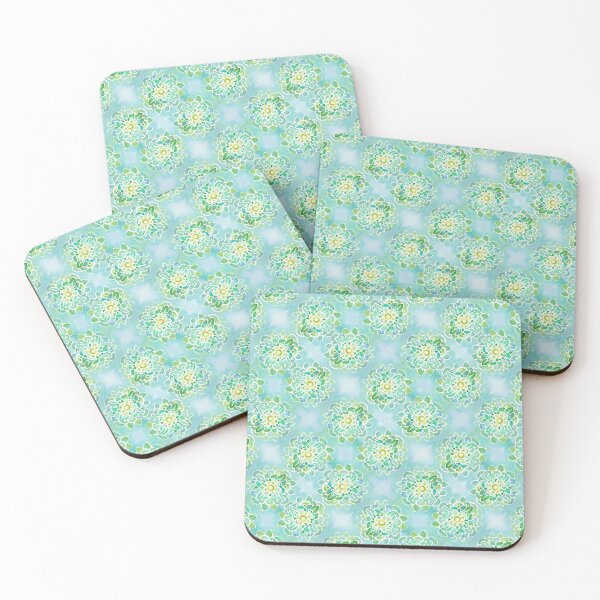 Item preview, Green and Blue Floral Mandala Pattern designed and sold by Sebastian Grafmann.
