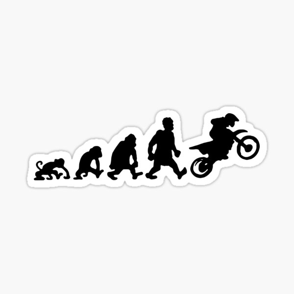 Sticker evoluzione umana moto - TenStickers