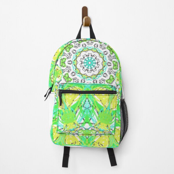 Item preview, ֎ SEA SLUG ֍ Scribbles ~*Lime Heart Nudibranch*~ Retro Boho Ocean Sea Marine Fish Creature ~ Mandala Medallion Kaleidoscope Sacred Geometry~bright hot green yellow tones designed and sold by Spinning Plates 360.