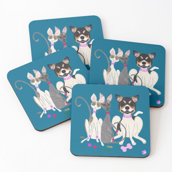 Item preview, Silly Cornish Rex Cats & Dog designed and sold by Birgit Dugan.