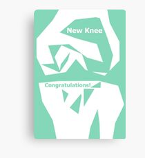 Knee Replacement Operation Congratulations Card Green by Jenny Meehan Canvas Print