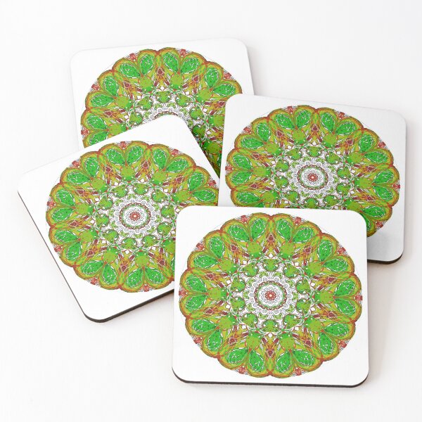 Item preview, ֎ SEA SLUG ֍ Scribbles ~*Pimento Heart Nudibranch*~ Retro Boho Ocean Sea Marine Fish Creature ~ Mandala Medallion Kaleidoscope Sacred Geometry~bright red olive green tones designed and sold by Spinning Plates 360.