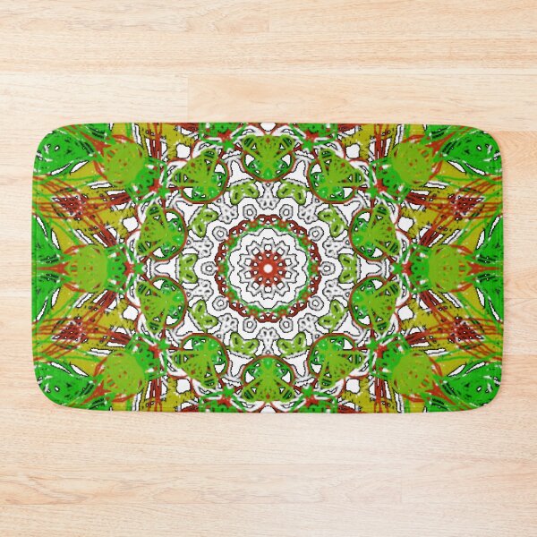 Item preview, ֎ SEA SLUG ֍ Scribbles ~*Pimento Heart Nudibranch*~ Retro Boho Ocean Sea Marine Fish Creature ~ Mandala Medallion Kaleidoscope Sacred Geometry~bright red olive green tones designed and sold by Spinning Plates 360.