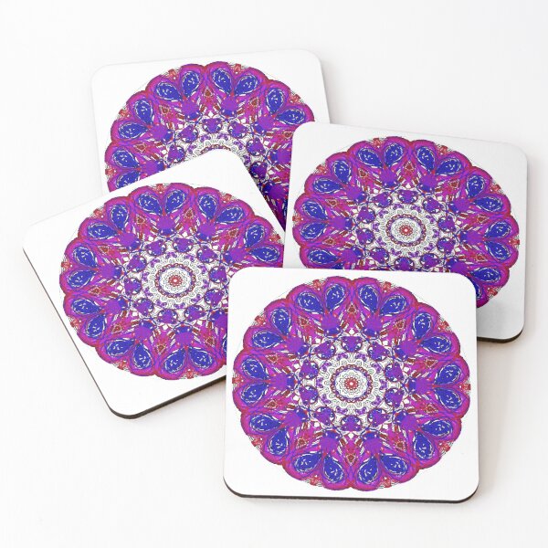 Item preview, ֎ SEA SLUG ֍ Scribbles ~*Berry Heart Nudibranch*~ Retro Boho Ocean Sea Marine Fish Creature ~ Mandala Medallion Kaleidoscope Sacred Geometry~bright blue purple red pink tones designed and sold by Spinning Plates 360.