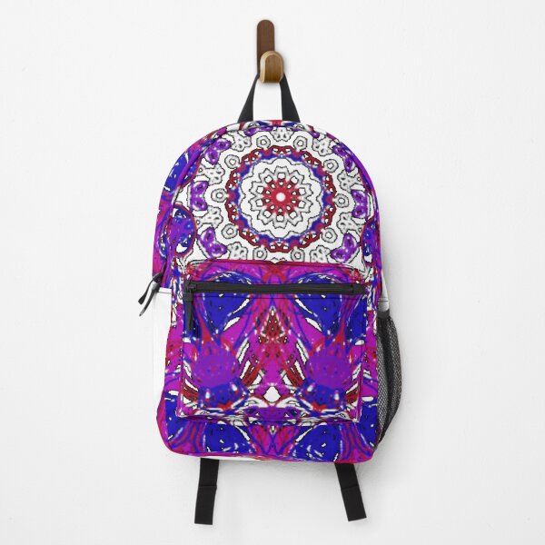 Item preview, ֎ SEA SLUG ֍ Scribbles ~*Berry Heart Nudibranch*~ Retro Boho Ocean Sea Marine Fish Creature ~ Mandala Medallion Kaleidoscope Sacred Geometry~bright blue purple red pink tones designed and sold by Spinning Plates 360.