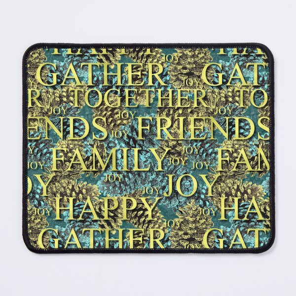 Item preview, Gather Sentiments Gold on Blue and Gold Pinecones Repeat 5748 designed and sold by Art in My Loft.