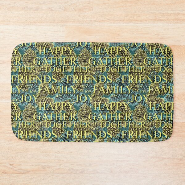 Item preview, Gather Sentiments Gold on Blue and Gold Pinecones Repeat 5748 designed and sold by Art in My Loft.