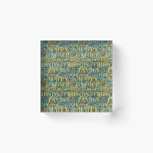 Item preview, Gather Sentiments Gold on Blue and Gold Pinecones Repeat 5748 designed and sold by Art in My Loft.