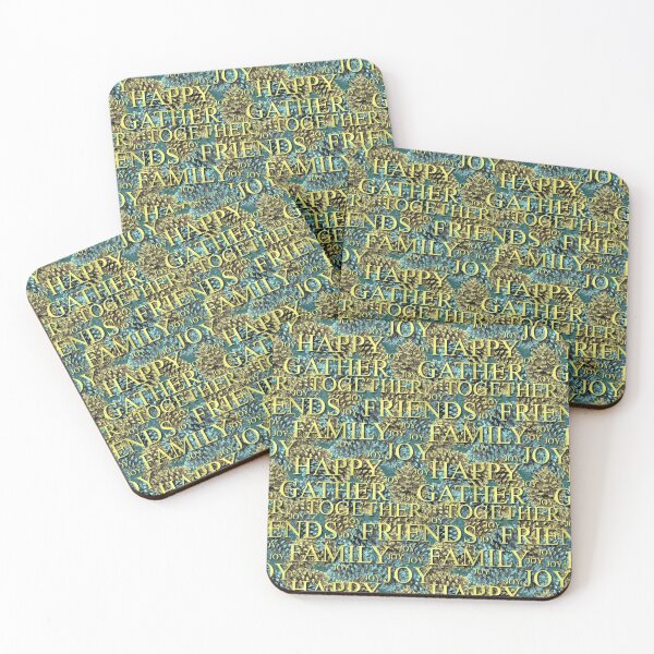 Item preview, Gather Sentiments Gold on Blue and Gold Pinecones Repeat 5748 designed and sold by Art in My Loft.
