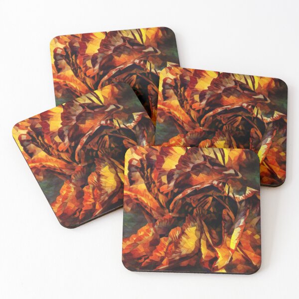 Item preview, Birds in Flight - Dark Orange and Gold Abstract Art designed and sold by TheSplitWindow.