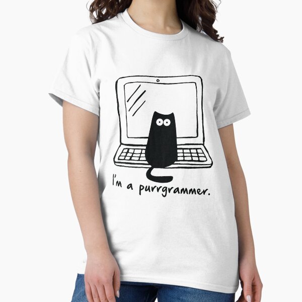 Vista previa del artículo con la obra «Soy un purrgrammer», diseñado y vendido por OffensiveFun.