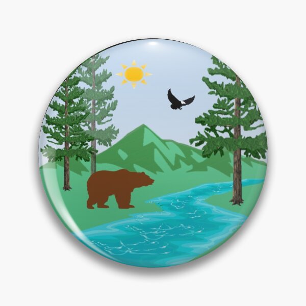 Item preview, Bear Scenic Circle on Black designed and sold by HighCountry2021.