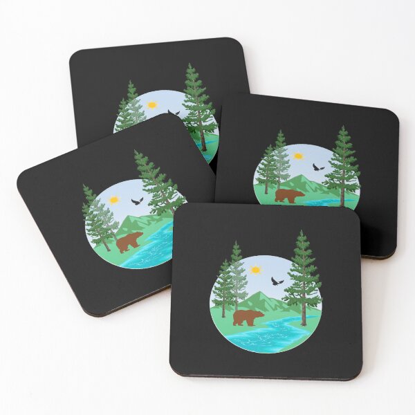 Item preview, Bear Scenic Circle on Black designed and sold by HighCountry2021.