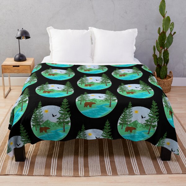 Item preview, Bear Scenic Circle on Black designed and sold by HighCountry2021.