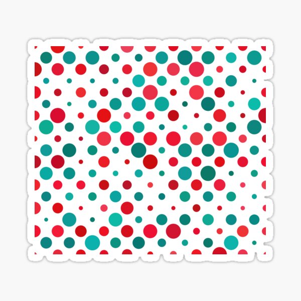 Colorful Red and Green Pattern, Cute Christmas Holiday Sticker