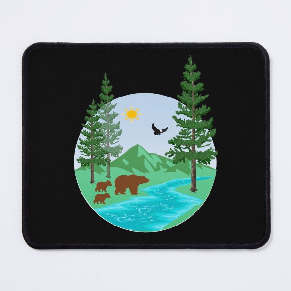 Item preview, Bear with Cubs Scenic Circle on Black designed and sold by HighCountry2021.