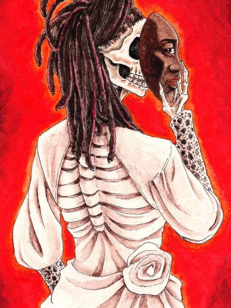 Thumbnail 3 of 3, Scarf, Skeleton Bride designed and sold by Reymonkey.