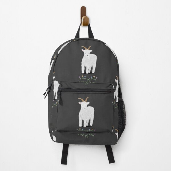 Item preview, Fluffy goat on dark grey background designed and sold by drawingKatarina.
