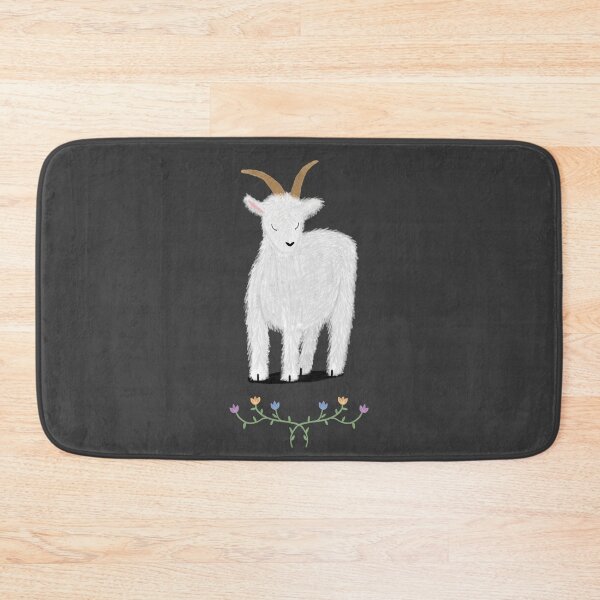 Item preview, Fluffy goat on dark grey background designed and sold by drawingKatarina.