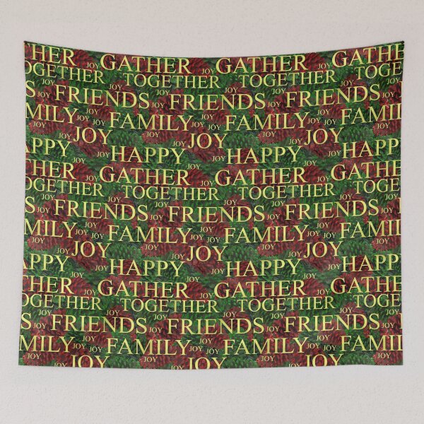 Item preview, Gather Sentiments Gold on Red and Green Pinecones Repeat 5748 designed and sold by Art in My Loft.