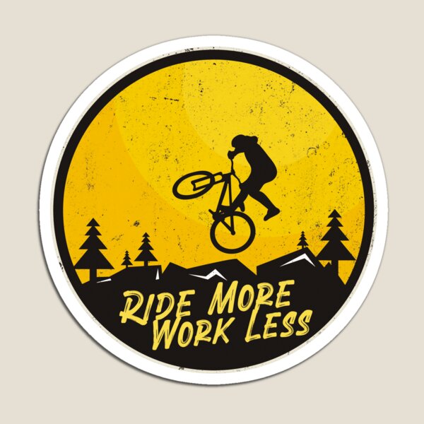 Item preview, Retro Vintage Ride More Work Less mountain biking designed and sold by Munchy Codex.