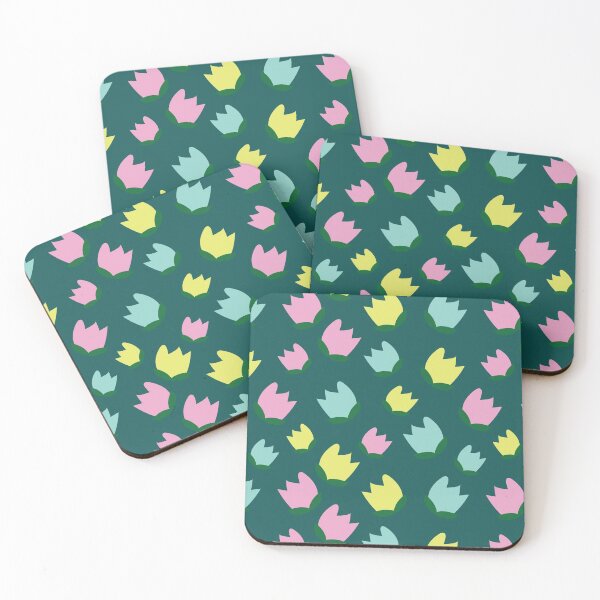 Item preview, Tulip Flower Vector Pattern Design in Muted Green Background designed and sold by NamColors.