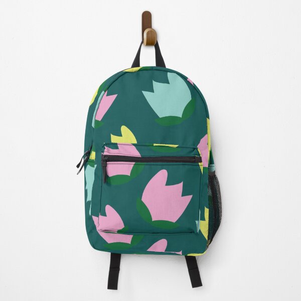 Item preview, Tulip Flower Vector Pattern Design in Muted Green Background designed and sold by NamColors.