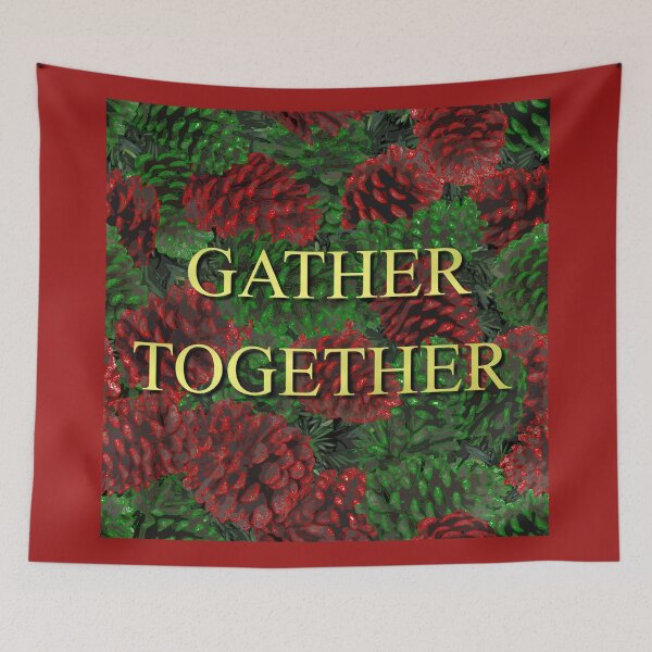 Item preview, Gather Together on Red and Green Pinecones 5748 designed and sold by Art in My Loft.