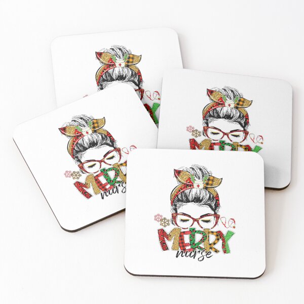 Item preview, Messy Bun Girl Merry Nurse Funny Registered Nurse Christmas designed and sold by Delores Kinder.