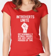 Introverts unite occasionally in small groups for very limited periods of time Women's Fitted Scoop T-Shirt