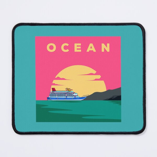 Item preview, Cruise Ship In The Ocean At Sunset Oacian Blue designed and sold by thecooltable.